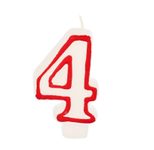 PAPSTAR 4 Zahlenkerzen 7.3 cm weiß, rot