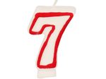 PAPSTAR 7 Zahlenkerzen 7.3 cm weiß, rot