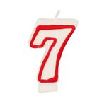 PAPSTAR 7 Zahlenkerzen 7.3 cm weiß, rot