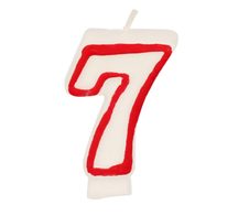 PAPSTAR 7 Zahlenkerzen 7.3 cm weiß, rot