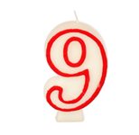 PAPSTAR 9 Zahlenkerzen 7.3 cm weiß, rot