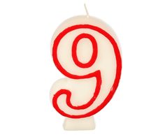 PAPSTAR 9 Zahlenkerzen 7.3 cm weiß, rot