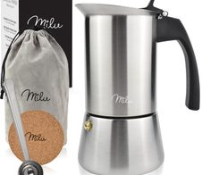 Milu 4 Tassen Espressokocher silber/schwarz