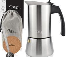 Milu 2 Tassen Espressokocher silber/schwarz
