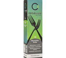 PAPSTAR Mehrweg-Gabeln schwarz Polypropylen (PP)