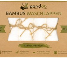 pandoo Bambus Waschlappen 25 cm  x 25 cm weiß