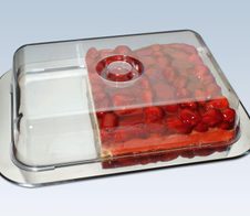 chg Frischhalteplatte 8.5 cm hoch silber, transparent