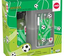 emsa Kinder Trinkflasche & Lunchbox Flasche: 0,4 l, Brotdose: 7,0 x 18,0 cm transparent, grün