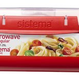 sistema® Mikrowellendose 7.8 cm hoch rot, transparent