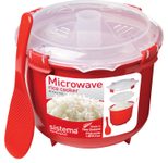 sistema® Mikrowellen-Reiskocher 16.1 cm hoch rot, transparent