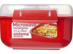 sistema® Mikrowellendose 8 cm hoch rot, transparent