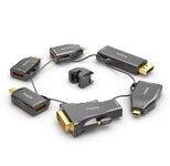 PureLink Adapter Ring Groß - 6x HDMI 4K60Hz - miniDP/DP/USB-C/Mini HDMI/Micro HDMI/DVI > HDMI, gold plated, schwarz