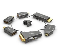PureLink Adapter Ring Groß - 6x HDMI 4K60Hz - miniDP/DP/USB-C/Mini HDMI/Micro HDMI/DVI > HDMI, gold plated, schwarz