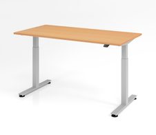 HAMMERBACHER elektrisch höhenverstellbarer Schreibtisch VXMST16/6/S buche