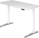 HAMMERBACHER elektrisch höhenverstellbarer Schreibtisch VXBHM16/W/WC weiß