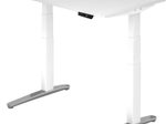 HAMMERBACHER elektrisch höhenverstellbarer Schreibtisch VXBHM12/W/WC weiß