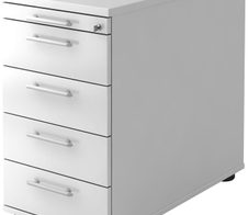 HAMMERBACHER Gradeo Standcontainer weiß 5 Auszüge