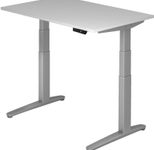 HAMMERBACHER elektrisch höhenverstellbarer Schreibtisch VXBHM12/5/SS lichtgrau