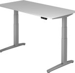HAMMERBACHER elektrisch höhenverstellbarer Schreibtisch VXBHM16/5/SS lichtgrau
