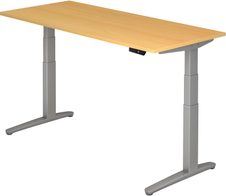 HAMMERBACHER elektrisch höhenverstellbarer Schreibtisch VXBHM19/6/SS buche