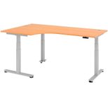 HAMMERBACHER VXDSM82/6/S elektrisch höhenverstellbarer Schreibtisch 63 - 127 cm buche / silber