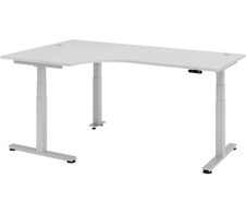 HAMMERBACHER VXDSM82/W/S elektrisch höhenverstellbarer Schreibtisch 63 - 127 cm weiß / silber