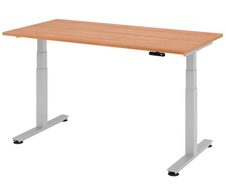 HAMMERBACHER elektrisch höhenverstellbarer Schreibtisch VXDSM16/N/S nussbaum
