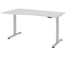 HAMMERBACHER VXDSM18/5/S elektrisch höhenverstellbarer Schreibtisch 63 - 127 cm lichtgrau / silber