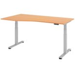 HAMMERBACHER VXDSM18/6/S elektrisch höhenverstellbarer Schreibtisch 63 - 127 cm buche / silber