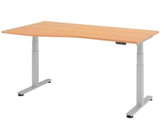 HAMMERBACHER VXDSM18/6/S elektrisch höhenverstellbarer Schreibtisch 63 - 127 cm buche / silber