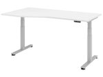 HAMMERBACHER VXDSM18/W/S elektrisch höhenverstellbarer Schreibtisch 63 - 127 cm weiß / silber
