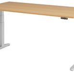 HAMMERBACHER elektrisch höhenverstellbarer Schreibtisch VXBHM2E/6/SS buche
