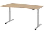 HAMMERBACHER VXDSM18/E/S elektrisch höhenverstellbarer Schreibtisch 63 - 127 cm eiche / silber