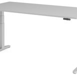 HAMMERBACHER elektrisch höhenverstellbarer Schreibtisch VXBHM2E/5/SS lichtgrau