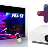 LG HU810PW Forte CineBeam Laser Heimkino Beamer 2700 ANSI Lumen + eSmart MIMOTO Motor Leinwand 254 cm 100 Zoll