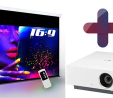 LG HU810PW Forte CineBeam Laser Heimkino Beamer 2700 ANSI Lumen + eSmart MIMOTO Motor Leinwand 254 cm 100 Zoll