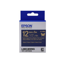 Epson LabelWorks LK-4HKK - Seidig- Gold auf Marine blau Rolle (1,2 cm x 5 m)