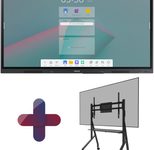 Samsung Flip WA75C Smart Signage Touch Display 189 cm 75 Zoll + Neomounts FL50-525BL1 MOVE GO Rollwagen