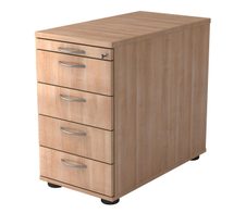 HAMMERBACHER Solid SC50 Standcontainer nussbaum 5 Auszüge