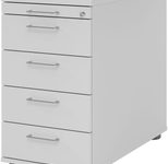 HAMMERBACHER Solid SC50 Standcontainer lichtgrau 5 Auszüge