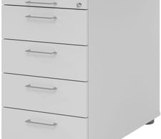 HAMMERBACHER Solid SC50 Standcontainer lichtgrau 5 Auszüge