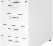 HAMMERBACHER Solid SC50 Standcontainer weiß 5 Auszüge
