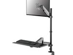 Neomounts DS90-325BL1 höhenverstellbarer, tischmontierter Arbeitsplatz für 17-32" Bildschirme, Tastatur und Maus - Schwarz