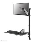 Neomounts WL90-325BL1 höhenverstellbarer, wandmontierter Arbeitsplatz für 17-32" Bildschirme, Tastatur und Maus - Schwarz
