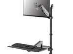 Neomounts WL90-325BL1 höhenverstellbarer, wandmontierter Arbeitsplatz für 17-32" Bildschirme, Tastatur und Maus - Schwarz
