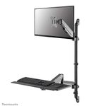 Neomounts WL90-325BL1 höhenverstellbarer, wandmontierter Arbeitsplatz für 17-32" Bildschirme, Tastatur und Maus - Schwarz