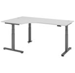 HAMMERBACHER VXDSM82/5/G elektrisch höhenverstellbarer Schreibtisch 63 - 127 cm lichtgrau / grafit