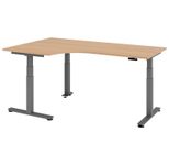 HAMMERBACHER VXDSM82/E/G elektrisch höhenverstellbarer Schreibtisch 63 - 127 cm buche / grafit