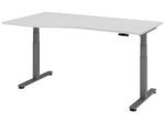HAMMERBACHER VXDSM18/5/G elektrisch höhenverstellbarer Schreibtisch 63 - 127 cm lichtgrau / grafit