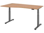 HAMMERBACHER VXDSM18/N/G elektrisch höhenverstellbarer Schreibtisch 63 - 127 cm nussbaum / grafit